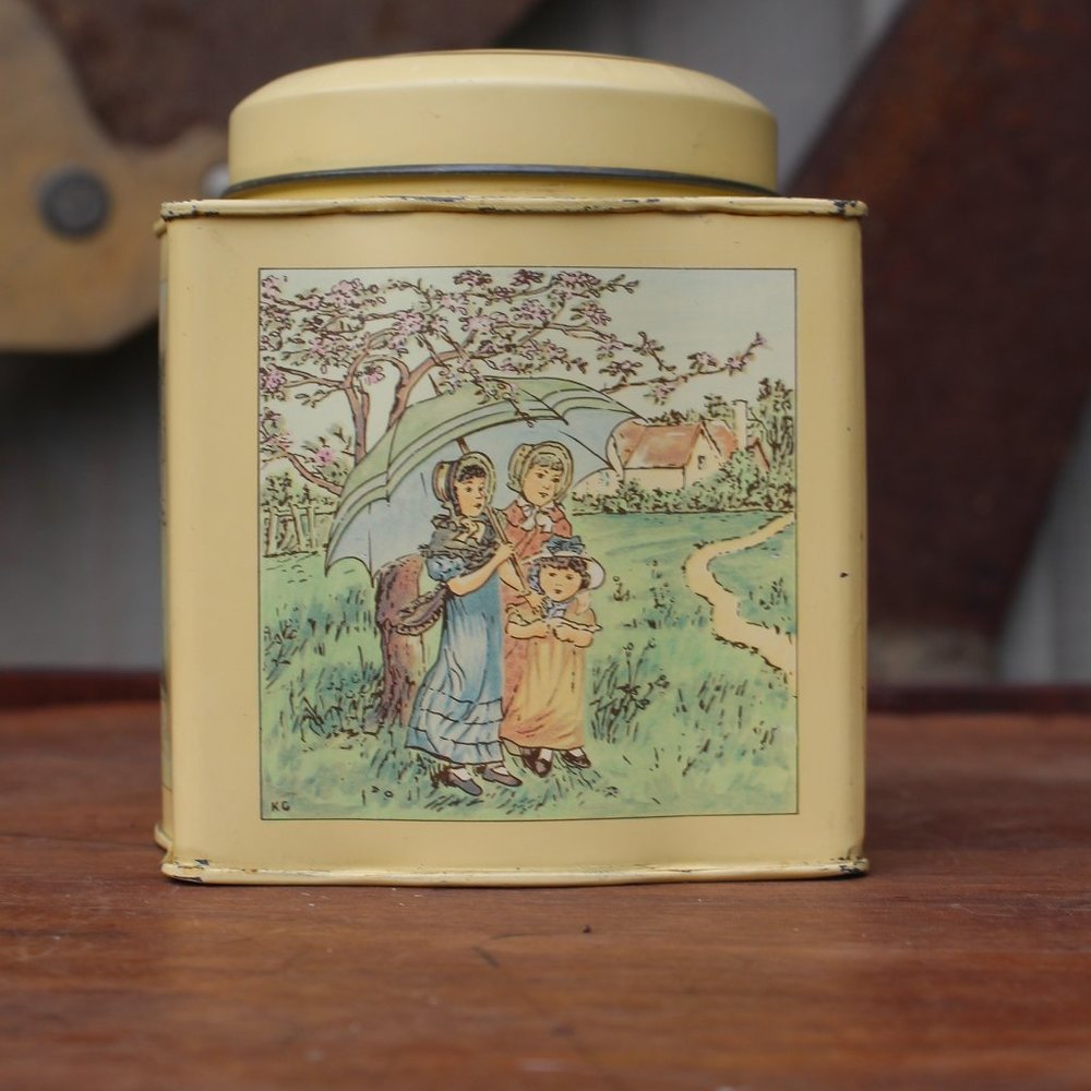 The Kate Greenaway Collection Decorative Canister Tin Children Outside